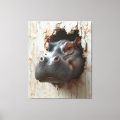 Hippo's großer Eingang - 3D-Effekt Kunst Leinwanddruck (Vorderseite)