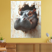Hippo's großer Eingang - 3D-Effekt Kunst Leinwanddruck (Insitu (Wohnzimmer))