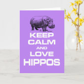 Hippos Hippotamus Fun Design behalten Ruhe und Lie Karte (Gelbe Blume)