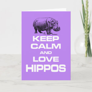 Hippos Hippotamus Fun Design behalten Ruhe und Lie Karte