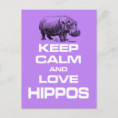 Hippos Hippotamus Fun Design behalten Ruhe und Lie Postkarte (Vorderseite)