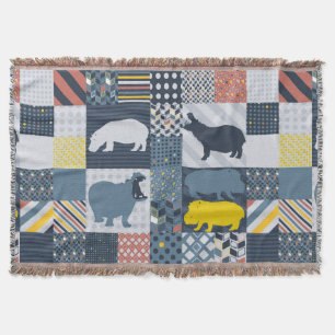 Hippos Imitats Quilt Decke