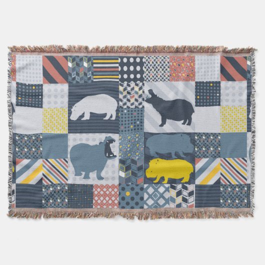 Hippos Imitats Quilt Decke (Vorderseite)