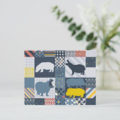 Hippos Imitats Quilt Postkarte (Stehend Vorderseite)