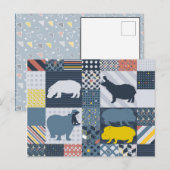 Hippos Imitats Quilt Postkarte (Vorne/Hinten)