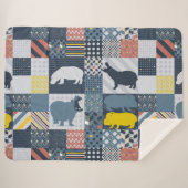 Hippos Imitats Quilt Sherpadecke (Vorderseite (Horizontal))