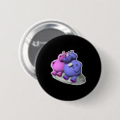 Hippos in der Liebe Button (Vorne & Hinten)