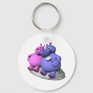 Hippos in der Liebe Schlüsselanhänger