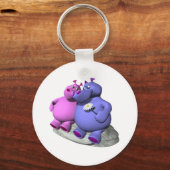 Hippos in der Liebe Schlüsselanhänger (Vorderseite)