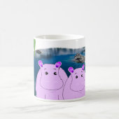 Hippos in der Wasser-Tasse Kaffeetasse (Mittel)