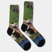 Hippos in einem Teich, Crew Socken (Rechts)