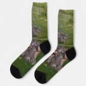 Hippos in einem Teich, Crew Socken (Linkes Detail)