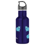 Hippos Kinder Hippopotamus Wasser Flasche mit Name Edelstahlflasche (Rückseite)
