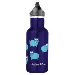 Hippos Kinder Hippopotamus Wasser Flasche mit Name Edelstahlflasche