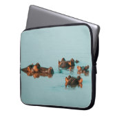 HIPPOS KÜHLEN IM DAM AB LAPTOPSCHUTZHÜLLE (Vorderseite Links)