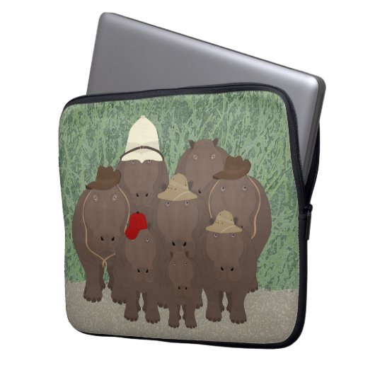 Hippos Laptop Sleeve (Vorderseite Links)