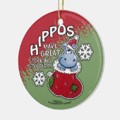Hippos machen GREAT-Kleine Geschenke Keramikornament (Links)
