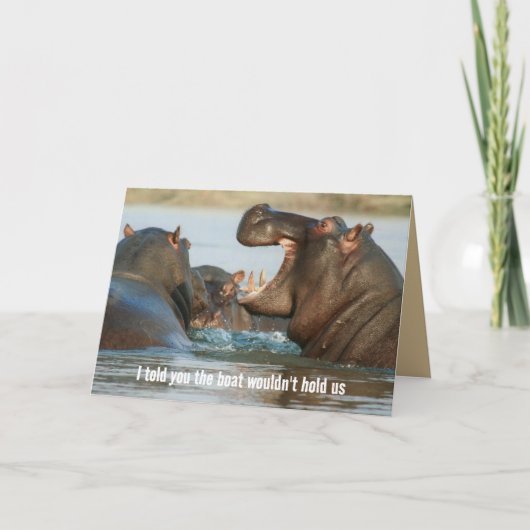 Hippos Old Man Birthday Funny Card Karte (Vorderseite)
