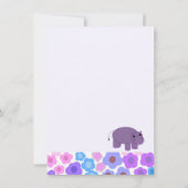 Hippos und Blume Party Einladung (Rückseite)