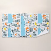 Hippos und Vögel im See nahtlos Muster vint Badehandtuch (Badehandtuch)