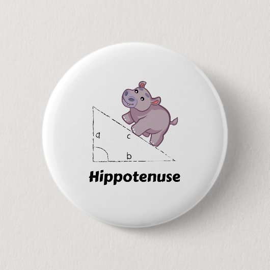 Hippotenuse lustiges Mathe Button (Vorderseite)