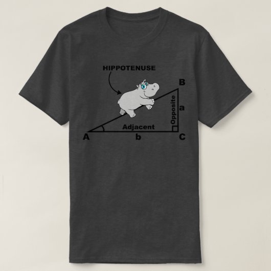 HIPPOTENUSE TRIANGLE MATH Hippo Liebhaber T-Shirt (Design vorne)
