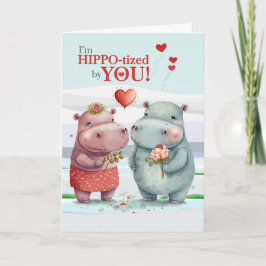 HIPPOtized by You Hippopotamus Valentine's Day Feiertagskarte