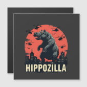 Hippozilla Spooky Moo Deng Hippo Halloween Magnetkarte (Vorne/Hinten)