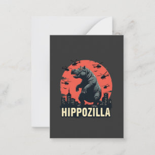 Hippozilla Spooky Moo Deng Hippo Halloween Mitteilungskarte