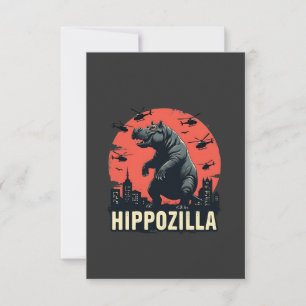 Hippozilla Spooky Moo Deng Hippo Halloween RSVP Karte