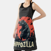 Hippozilla Spooky Moo Deng Hippo Halloween Schürze (InSitu)