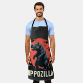 Hippozilla Spooky Moo Deng Hippo Halloween Schürze (Getragen)