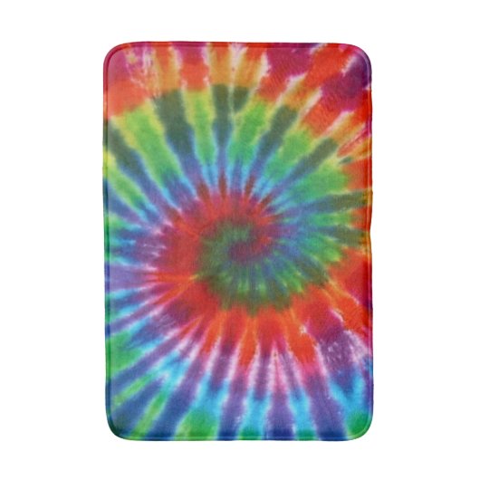 Hippy 60er 70er Gefärbte Krawatte Retro farbig Badematte (Vorderseite Vertikal)