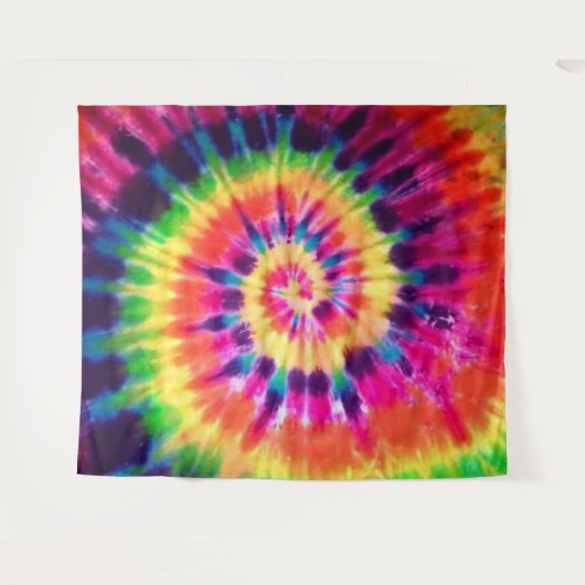 Hippy 60er 70er Gefärbte Krawatte Retro farbig Wandteppich (Vorderseite (Horizontal))