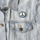 Hippy 60er Boho Peace Sign Button (Beispiel)
