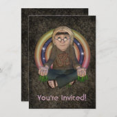 Hippy 60's Medium Party Einladung (Vorne/Hinten)