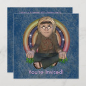 Hippy-60s-Square-Party Einladungen (Vorne/Hinten)