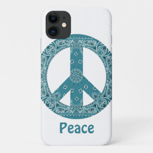 Hippy Bandanna Peace Sign Aquamarin Case-Mate iPhone Hülle
