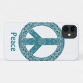 Hippy Bandanna Peace Sign Aquamarin Case-Mate iPhone Hülle (Rückseite (Horizontal))