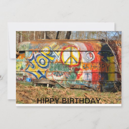 HIPPY BIRTHDAY KARTE (Vorderseite)