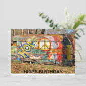HIPPY BIRTHDAY KARTE (Stehend Vorderseite)