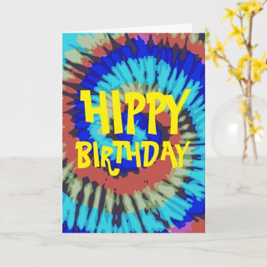 Hippy Birthday Karte (Gelbe Blume)