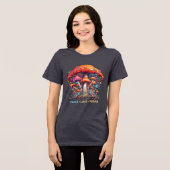 Hippy Boho Mushroom Peace Love Vegan Tri-Blend Shirt (Vorderseite voll)