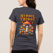 Hippy Boho Mushroom Peace Trippy Tri-Blend Shirt (Rückseite)