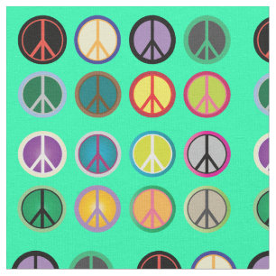 Hippy bunter retro 60er des Friedenszeichens Stoff
