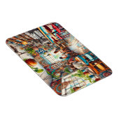 Hippy Café in Miami Watercolor Magnet (Rechte Seite)