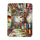 Hippy Café in Miami Watercolor Magnet (Vertikal)