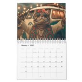 Hippy Cat Calendar, Cat Kalender (Feb 2027)
