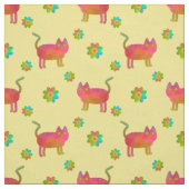 Hippy Cat im Sommer Stoff (Muster)