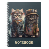 Hippy Cat Spiral Foto Notebook Notizblock (Vorderseite)